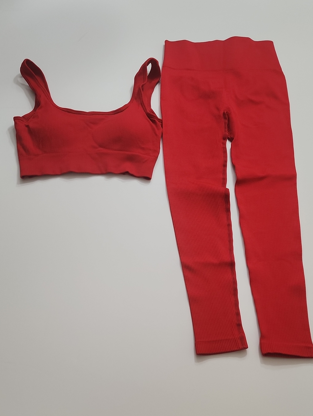 Red Workout Set - Sports Bra & Leggings